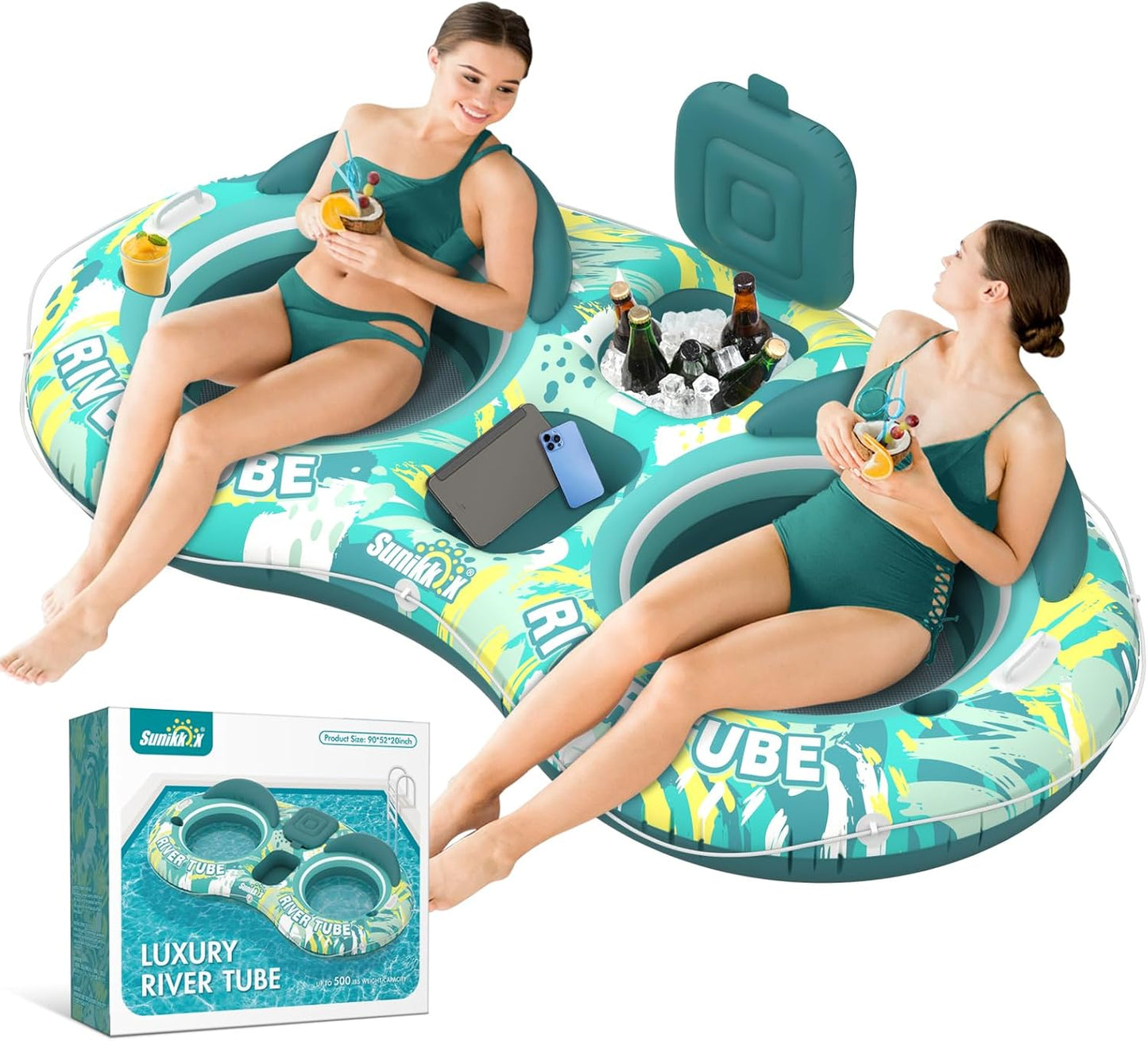 5-in-1 Pool Floats for Adults with Cooler and Cup Holders
