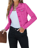 luvamia Cropped Jean Jacket for Women - Lightweight Fitted Short