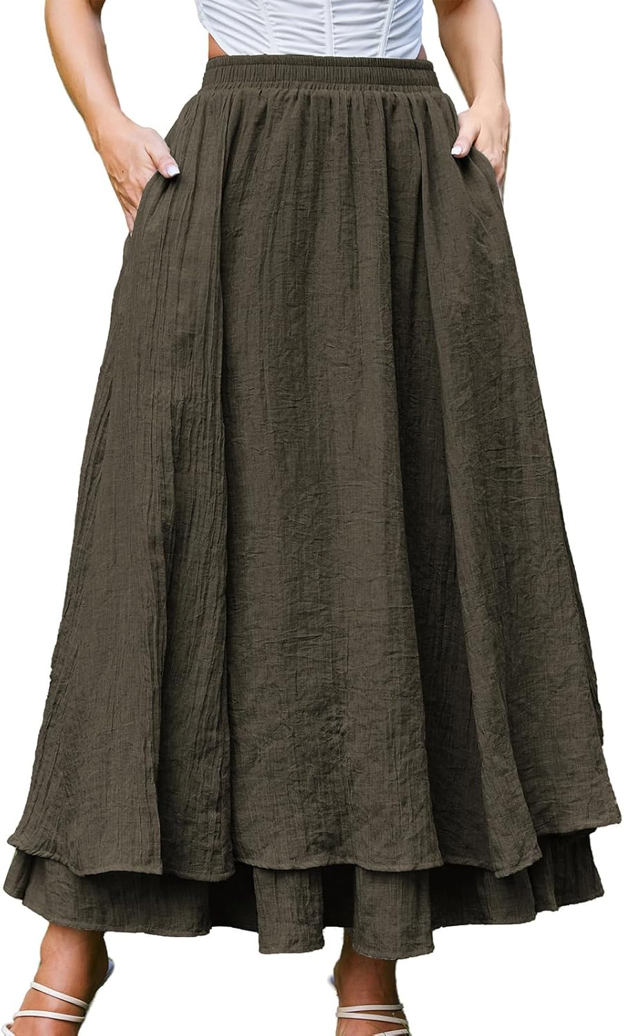 Scarlet Darkness Renaissance Maxi Skirt for Women with Pockets