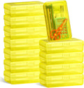 Clear Pencil Boxes 12 Pack Yellow - Large Stackable School Cases