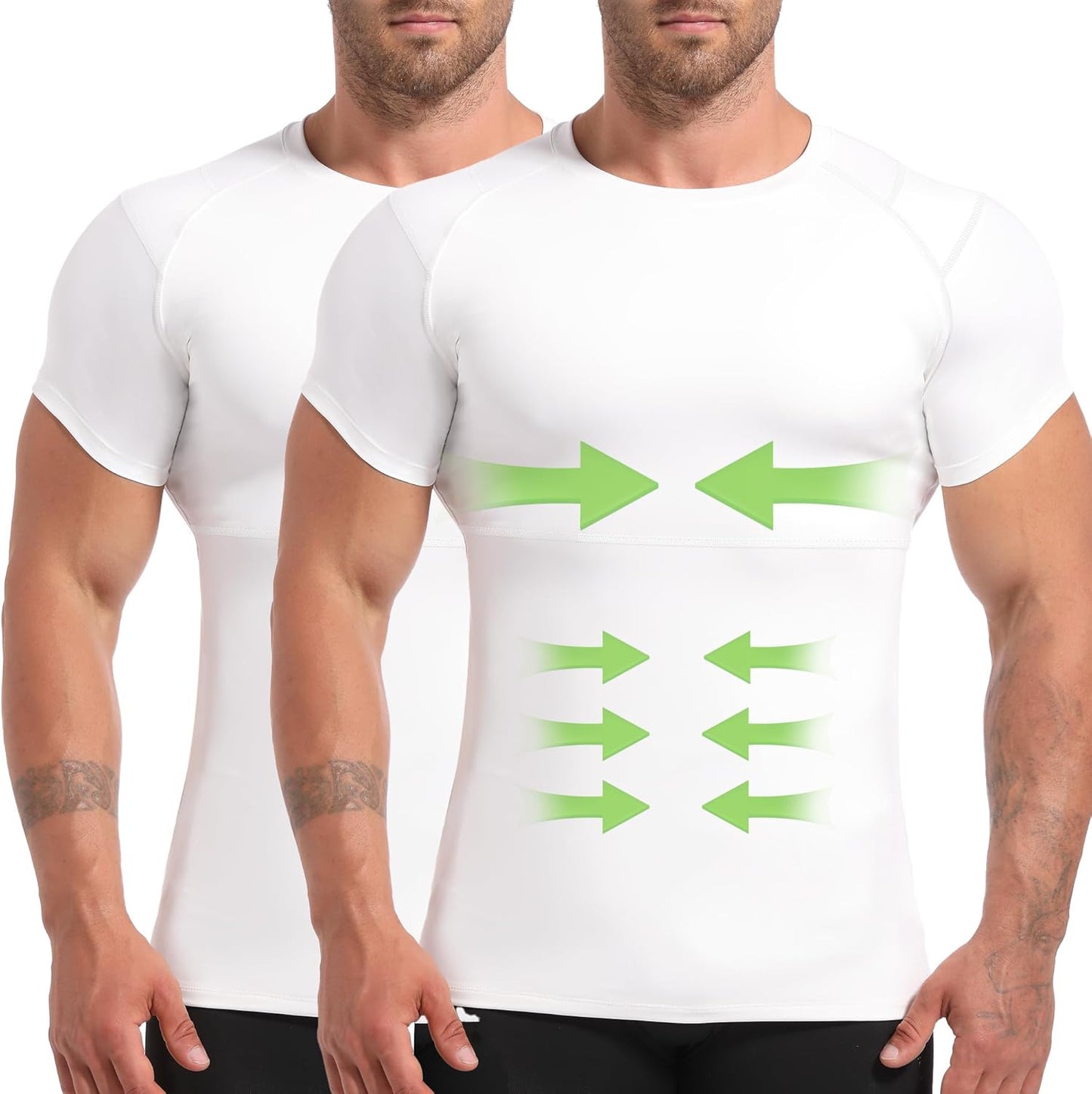 4D Mens Compression Shirt for Gynecomastia and Tummy Control