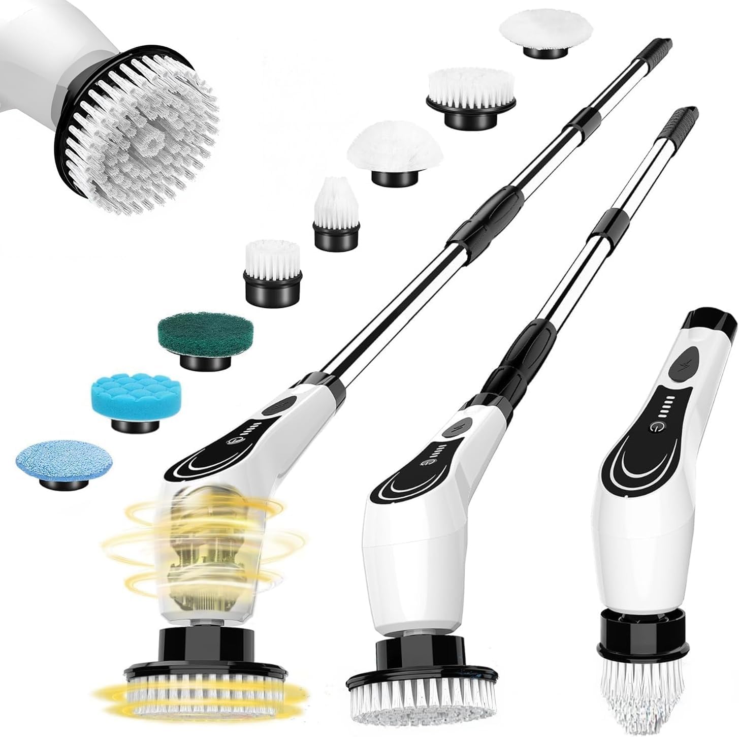 Electric Spin Scrubber with 8 Brush Heads for Effortless Cleaning