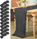 Black Cheesecloth Table Runner 120 in 10 Pack - Boho Gauze Decor