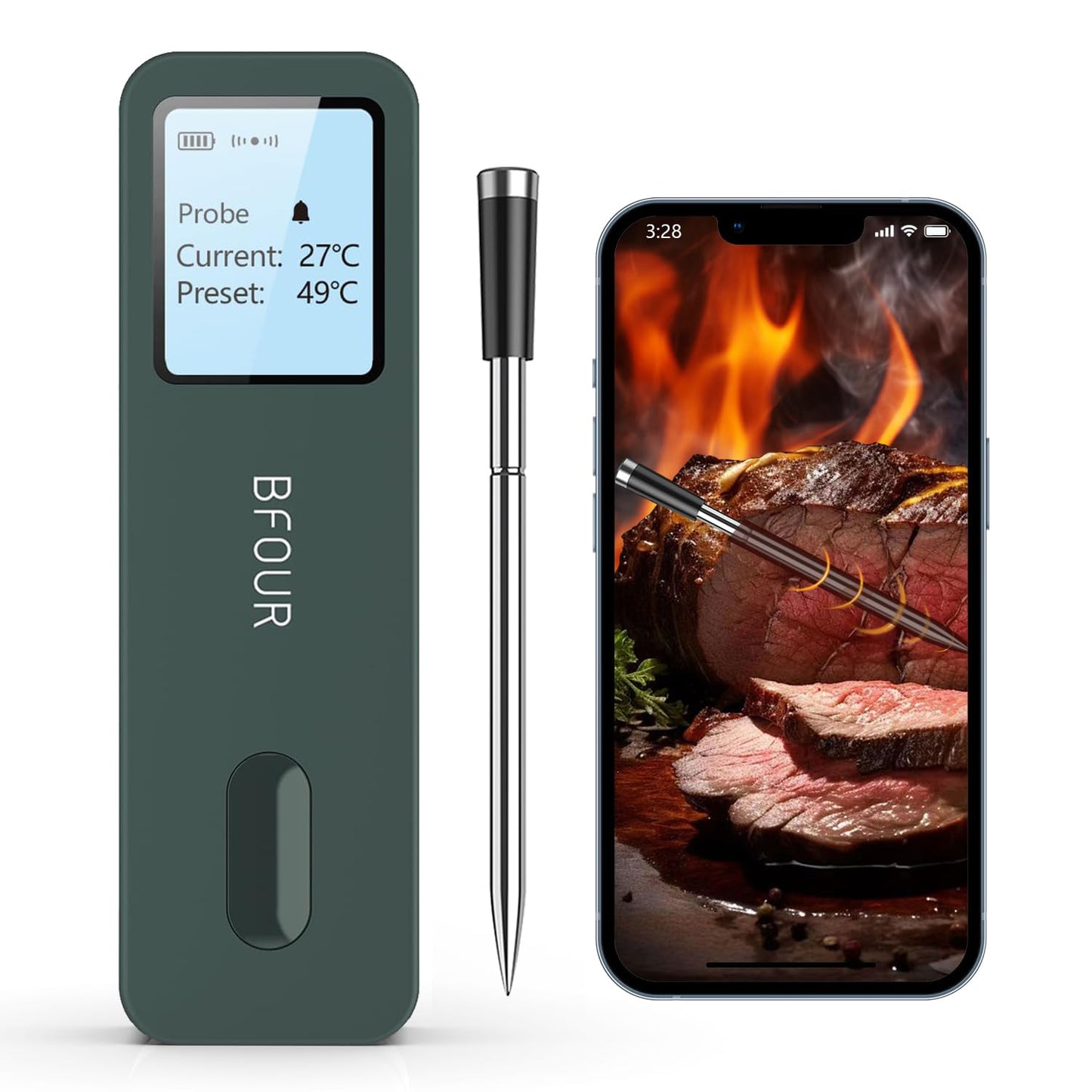 Wireless Meat Thermometer - Grill Smoker BBQ