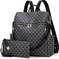 Makes Backpack Purse for Women PU Leather 2-Piece Travel Satchel