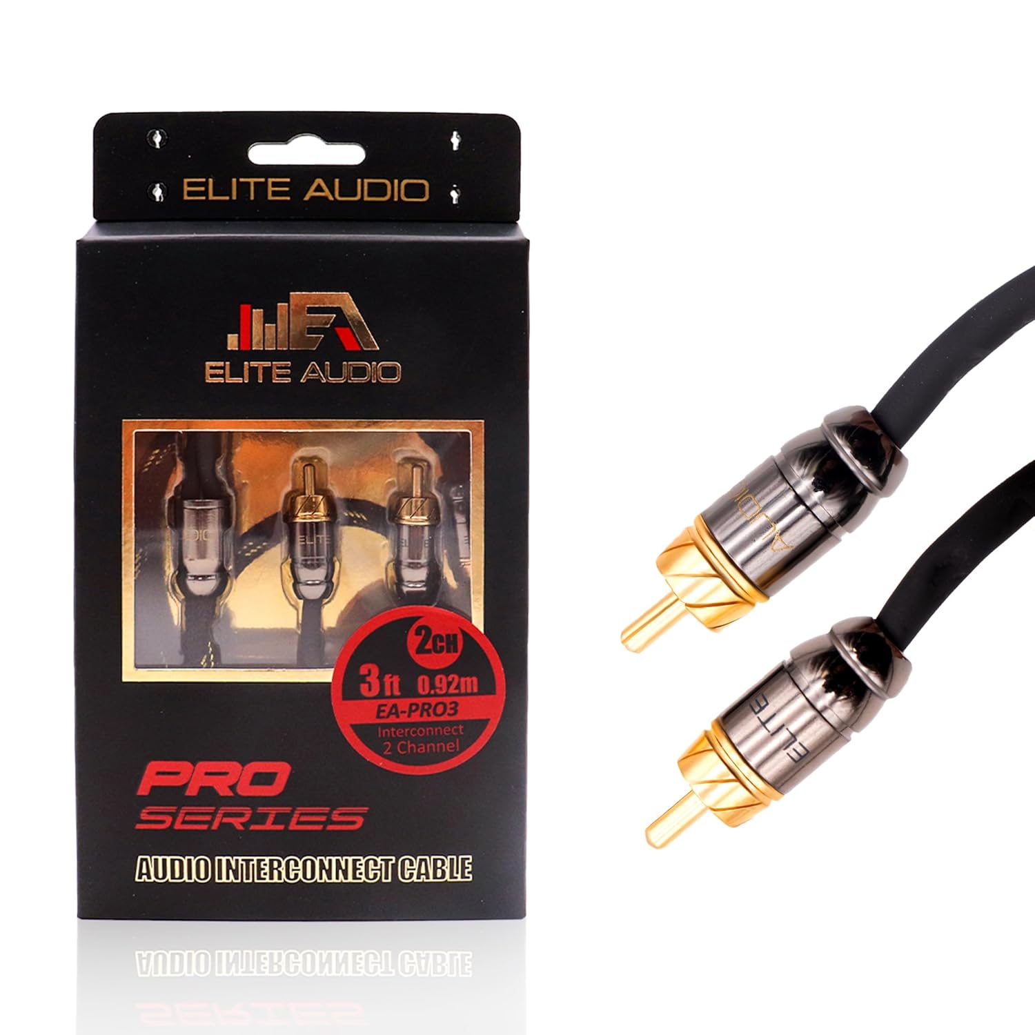 Elite Audio Pro Series 3ft RCA Cable for Superior Sound Quality