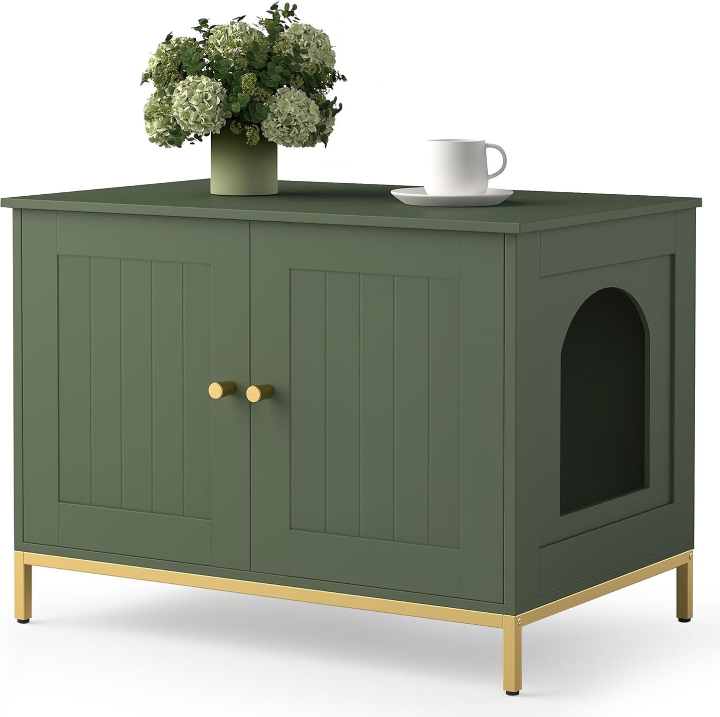 Homhedy Cat Litter Box Enclosure for Modern Pet Furniture