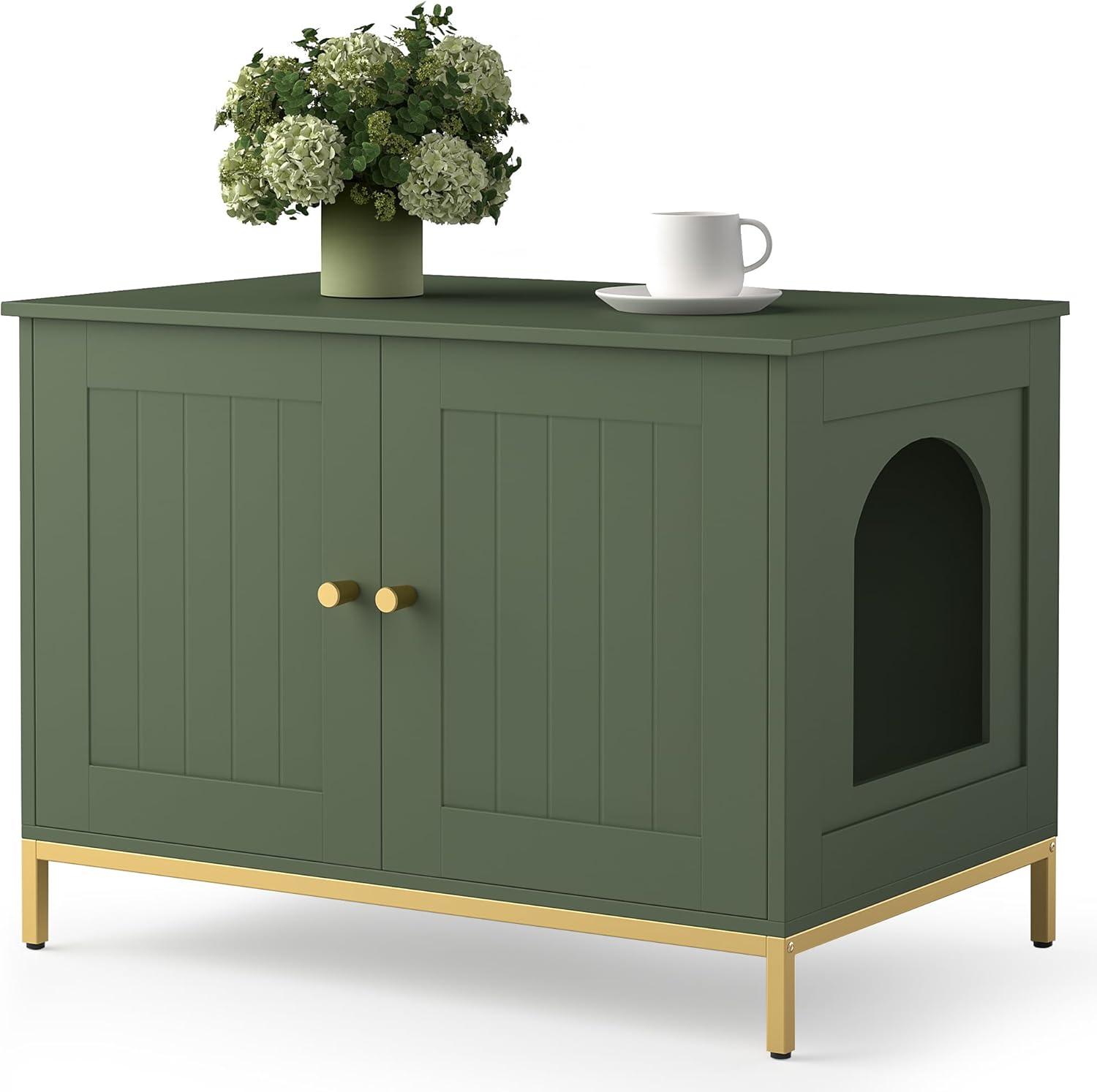 Homhedy Cat Litter Box Enclosure for Modern Pet Furniture