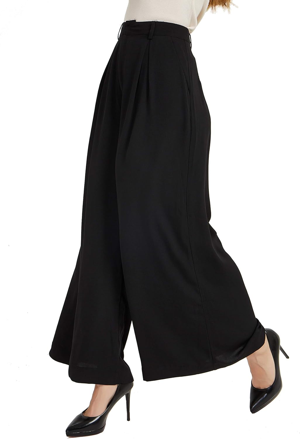 Tronjori Women High Waist Casual Wide Leg Palazzo Pants Review