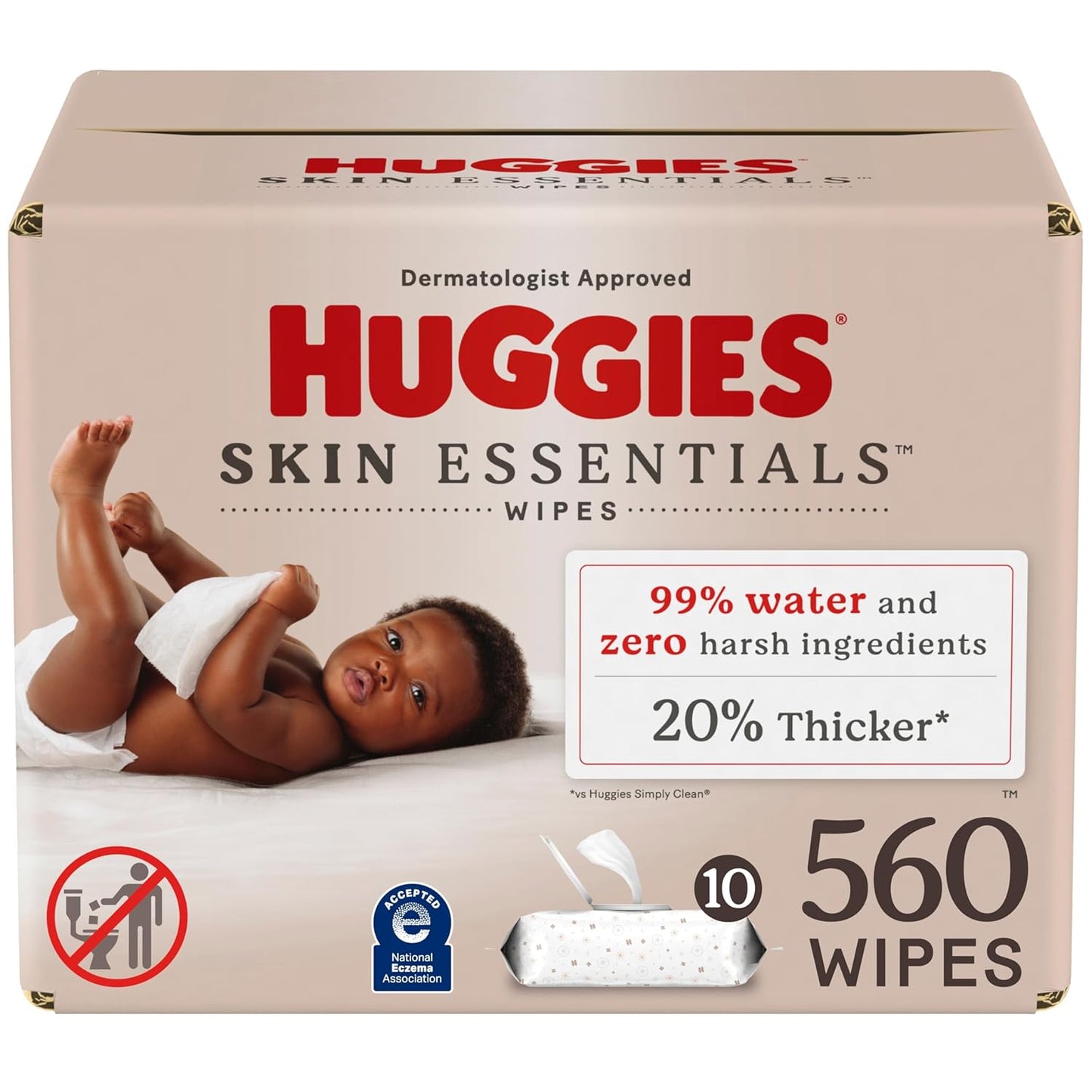 HUGGIES Hypoallergenic Baby Wipes, 99% Water, 10 Packs - Gentle Care