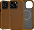 Vintage Crazy Horse Leather iPhone 13 Pro Max Case - Slim MagSafe Fit
