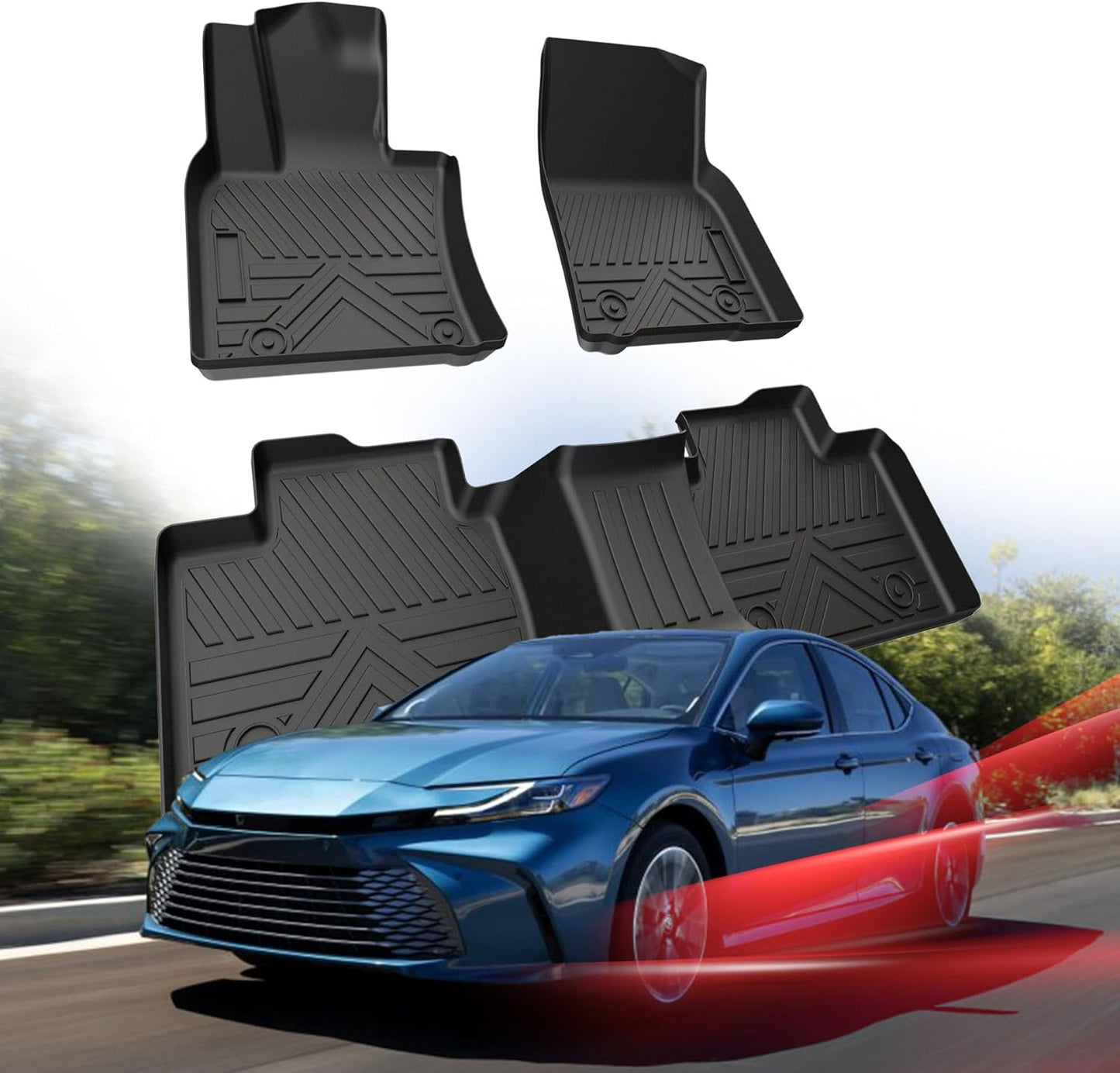 Custom Carbon Fiber Floor Mats for Toyota Camry 2025 All Weather