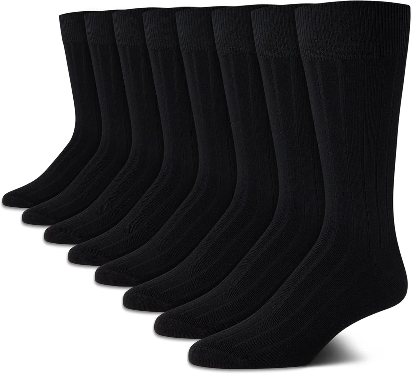 Calvin Klein Mens Dress Socks - 8 Pack Cotton Blend Crew Socks