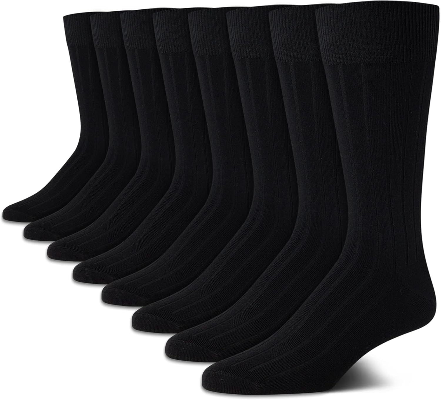 Calvin Klein Mens Dress Socks - 8 Pack Cotton Blend Crew Socks