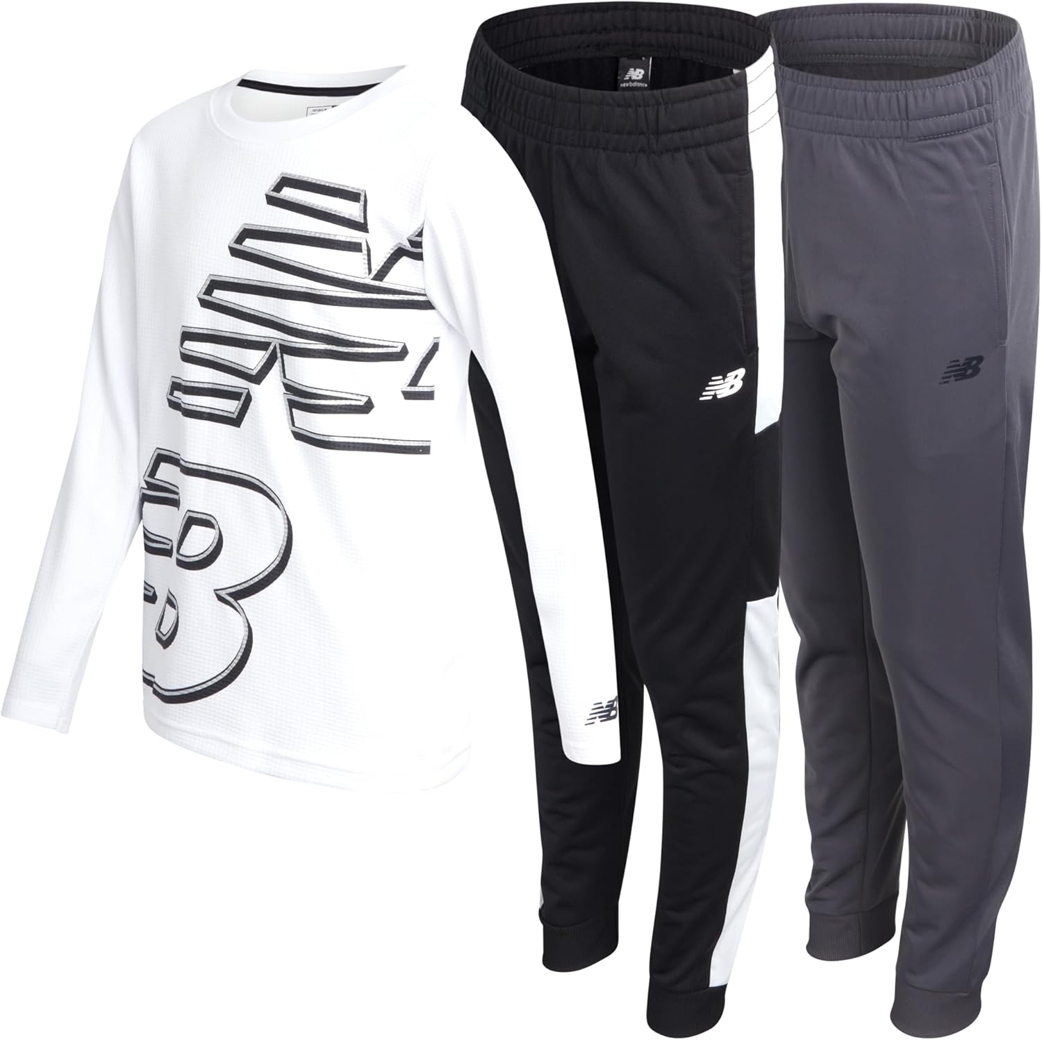 New Balance Boys Tracksuit Set - Waffle Knit Thermal Shirt