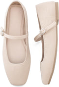 Knit Flats for Women Square Toe Flats with Ankle Strap (Style 8WM2)