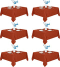 Fitable 6 Pack Square Fall Tablecloths 70 x 70 in - Rust