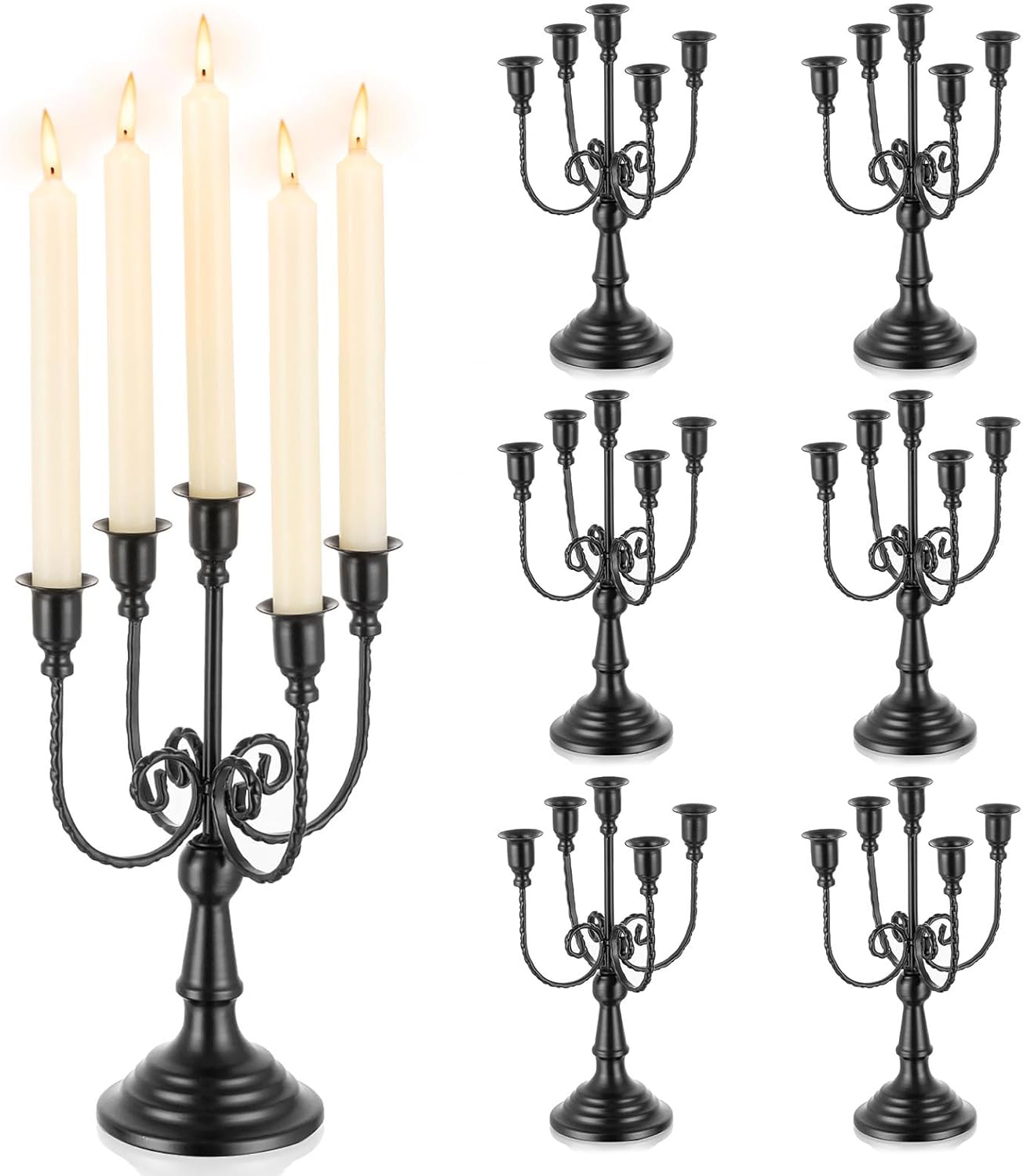 Romadedi Candelabra Black Candle Holders for Gothic Decor