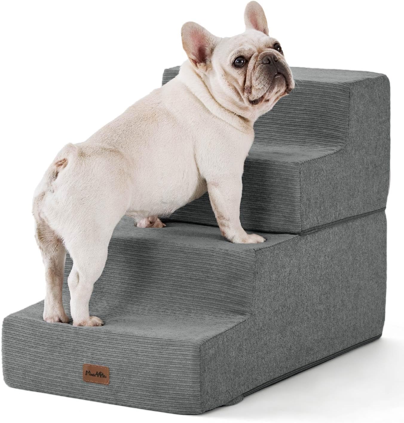 Made4Pets Dog Steps for Bed - Extra Wide Foam Pet Stairs