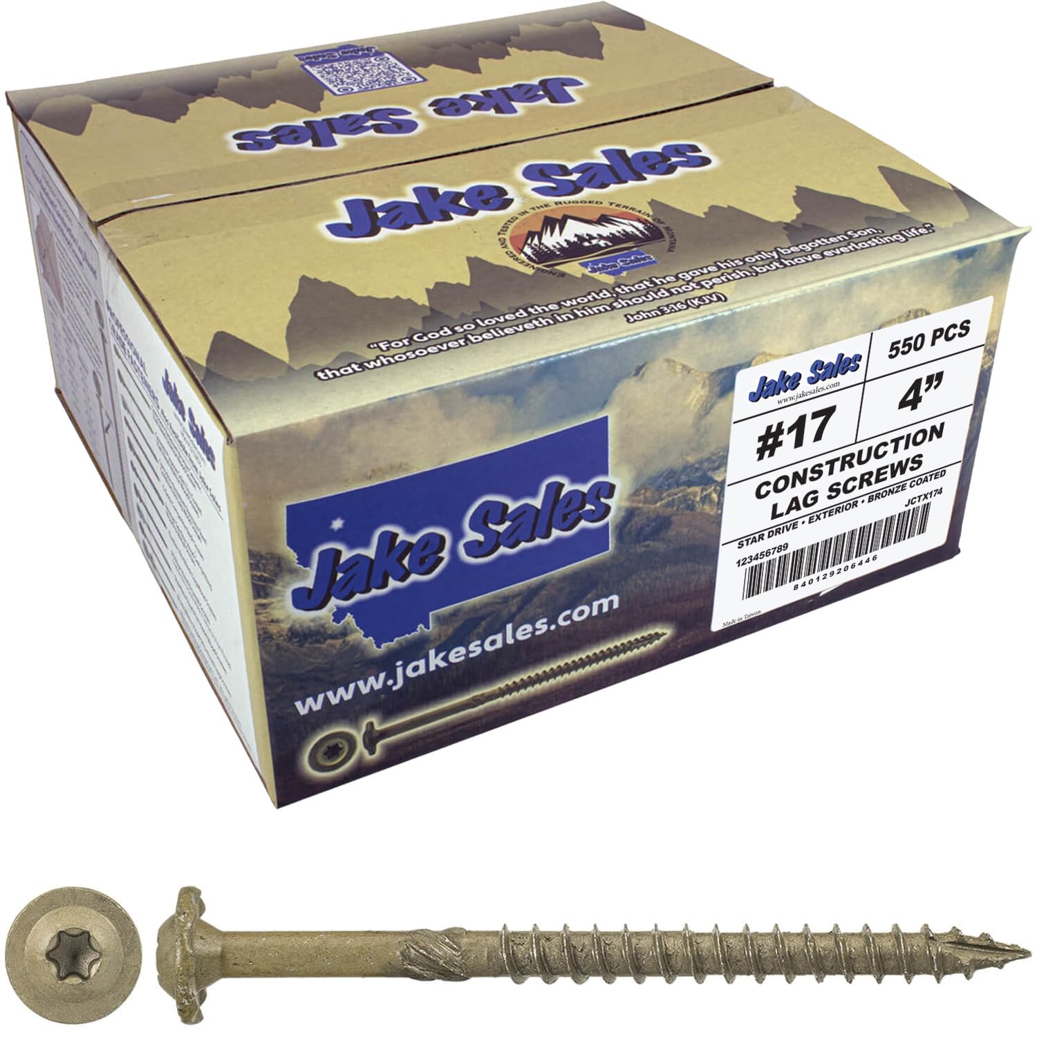 Jake Sales #17 x 4 Construction Lag Screw for Heavy Duty Use