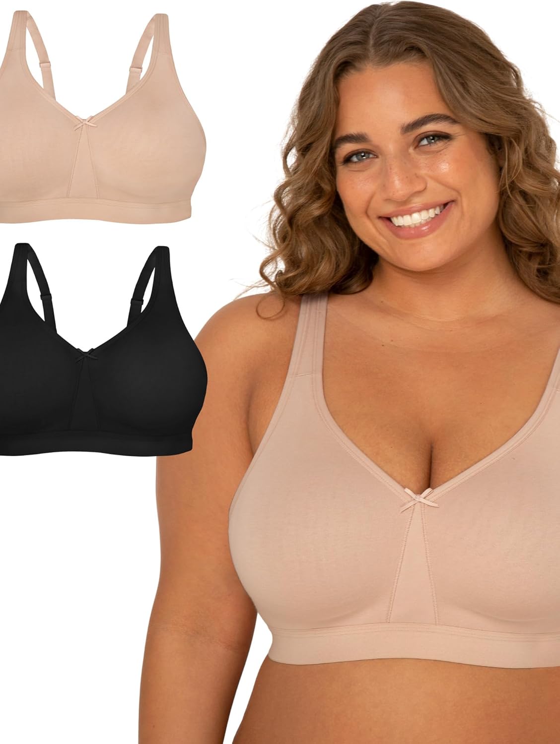 Fruit of the Loom Women's Plus-Size Wireless Bra for Comfort