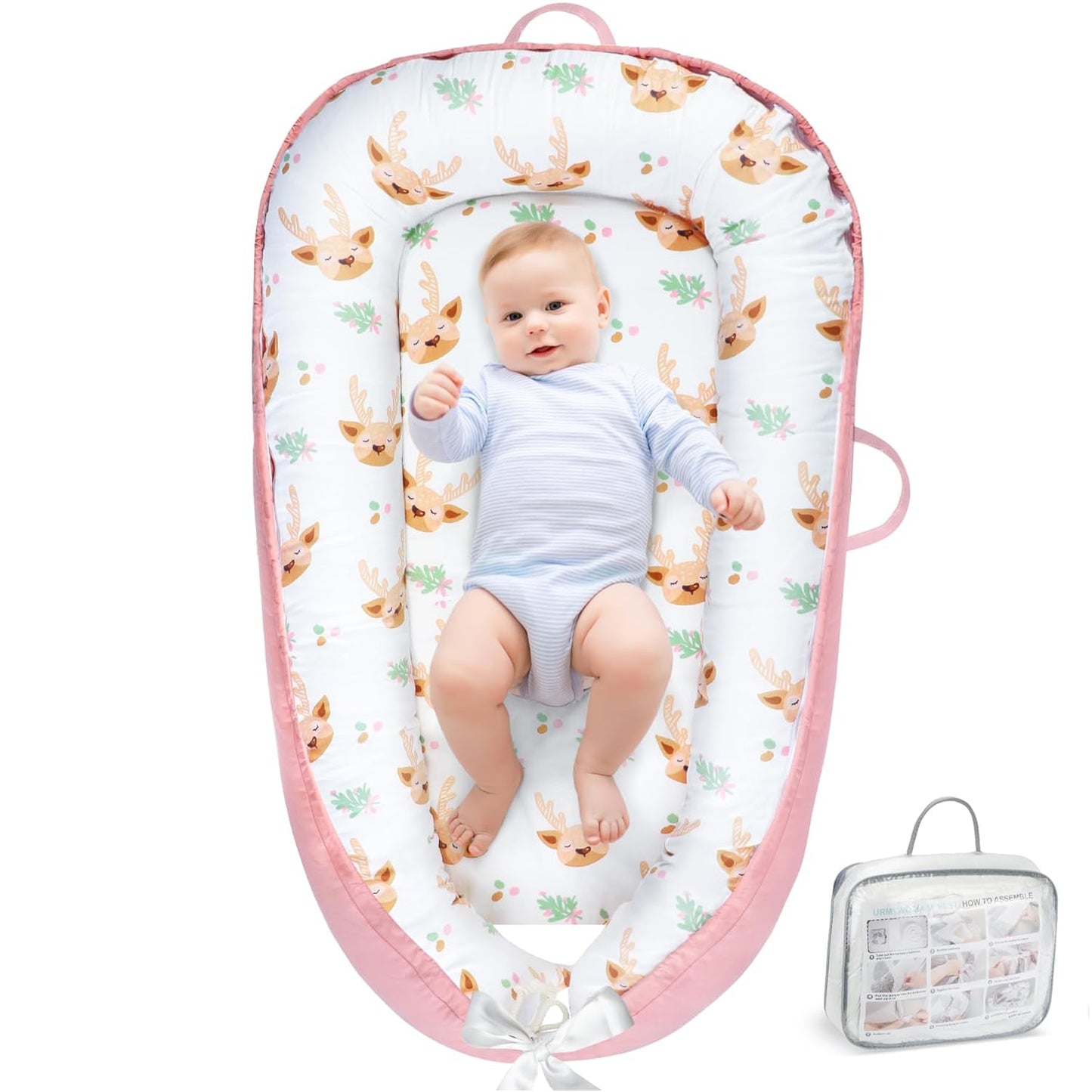 URMYWO Baby Lounger - Soft Cotton Infant Nest for Newborns