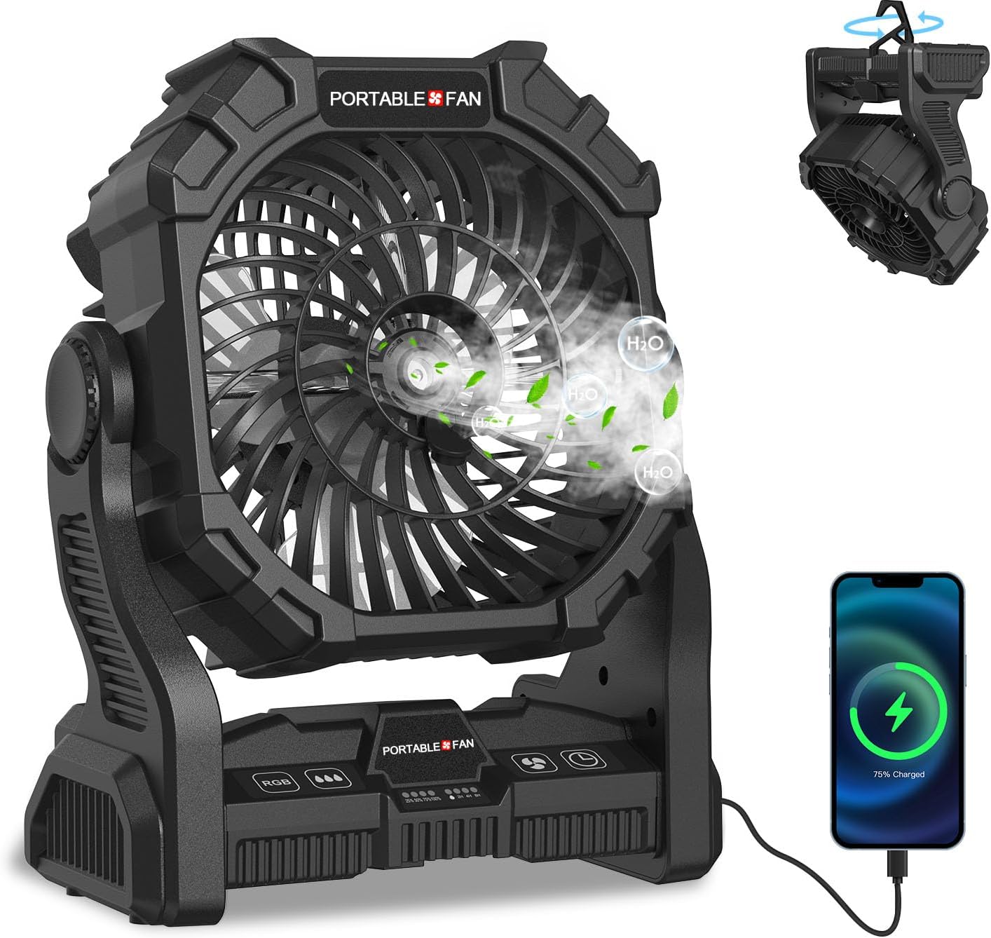 Misting Fan Portable with 20000mAh Battery for Outdoor Use