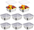 1/6 Size Hotel Steam Table Pans with Lids - 8 Pc Stainless Set