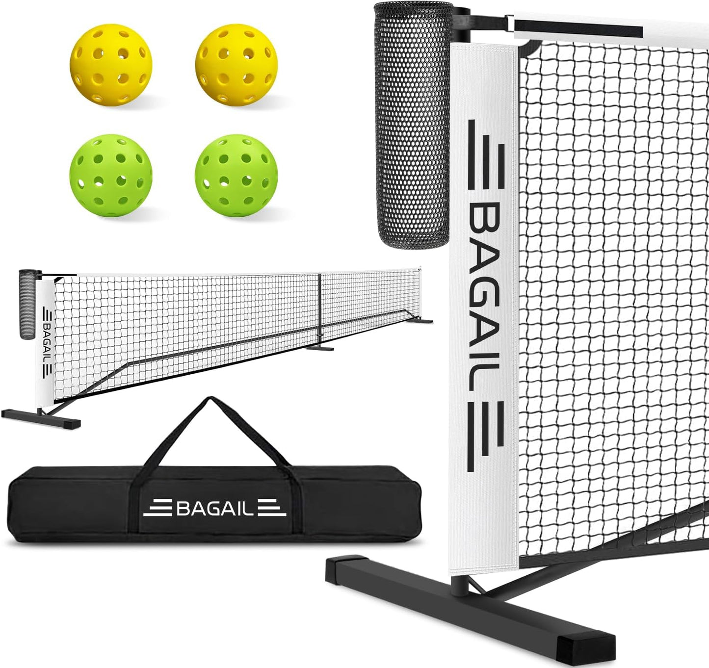 Portable Pickleball Net Set with Ball Collector for Easy Setup