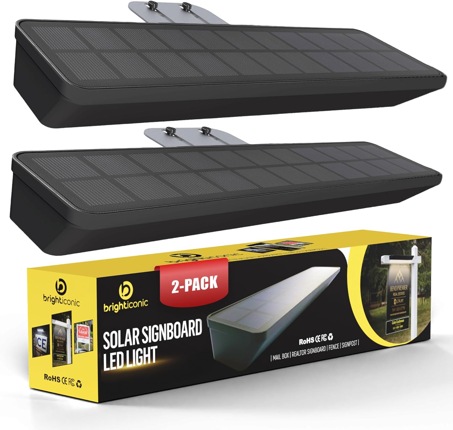 Brighticonics Solar Address Sign Light for Real Estate Visibility