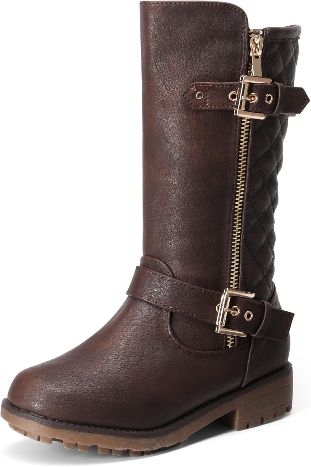 DREAM PAIRS Girls Faux Fur Lining Knee High Winter Boots