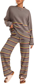 LILLUSORY 2 Piece Striped Knit Sweater Set for Women - Cozy Fall