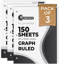 Graph Paper 3 Pack 450 Sheets 4x4 Grid Paper - Loose Leaf Pads
