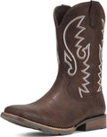 IUV Cowboy Boots For Men Wide Square Toe Western Retro (Style 3X1F)