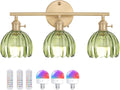 Battery Operated Bathroom Light Fixtures 3-Light Brass Vanity