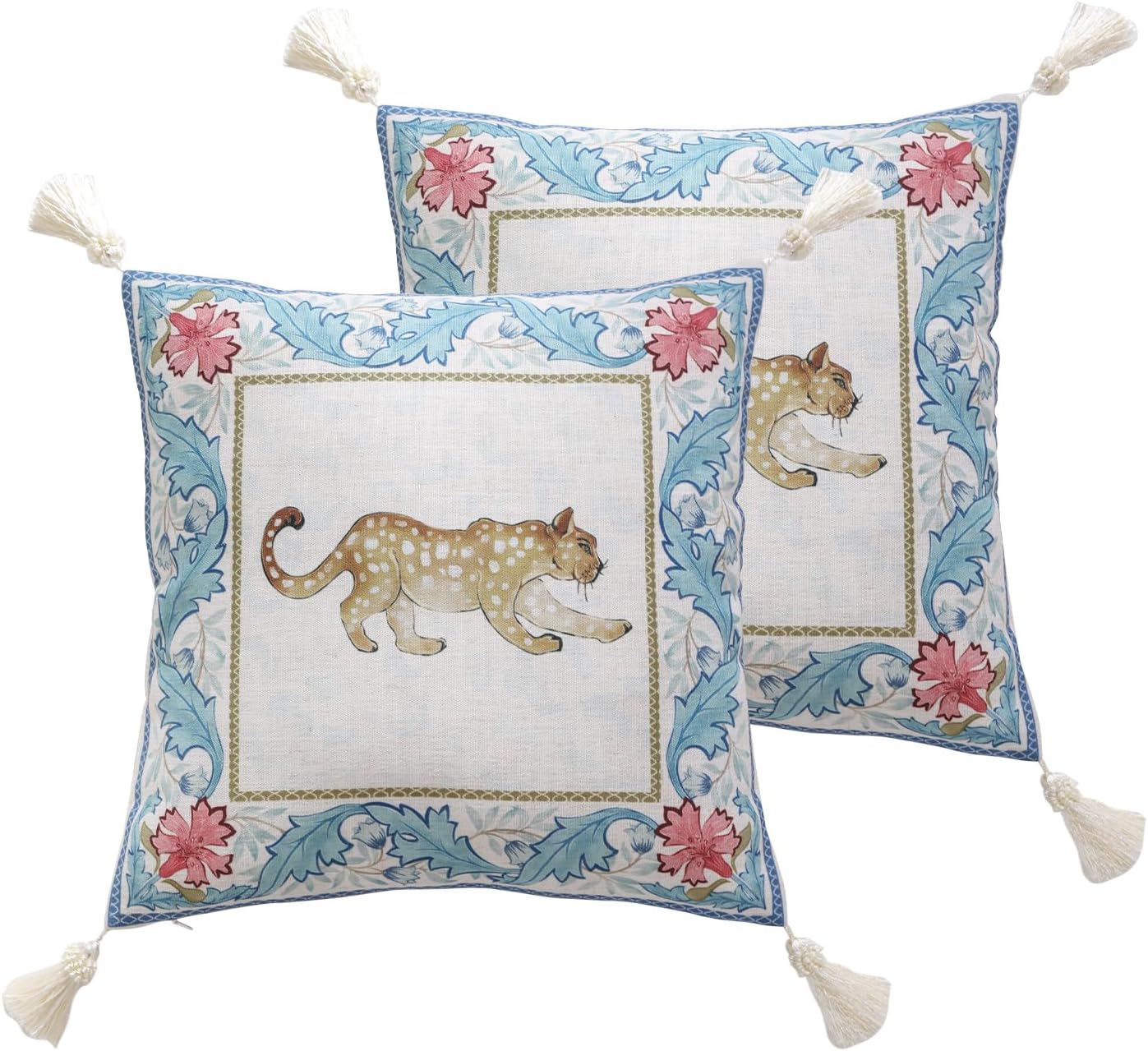 Designer Throw Pillow Cover for Couch 18in Vintage Cheetah