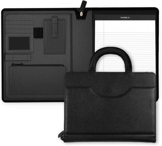 POPRUN Portfolio Binder with Zipper for Professional Use
