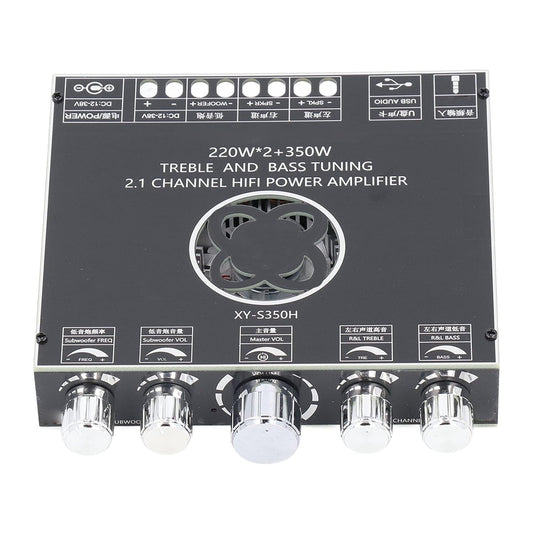 Yunseity Bluetooth Power Amplifier: 2 Channel 350W Audio Amp with Treble & Bass Control