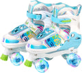 Retro Quad Roller Skates with Light Up Wheels - Kids Adjustable