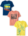 Boys Sports Short Sleeve Graphic T-Shirts Multipacks - Classic Cotton