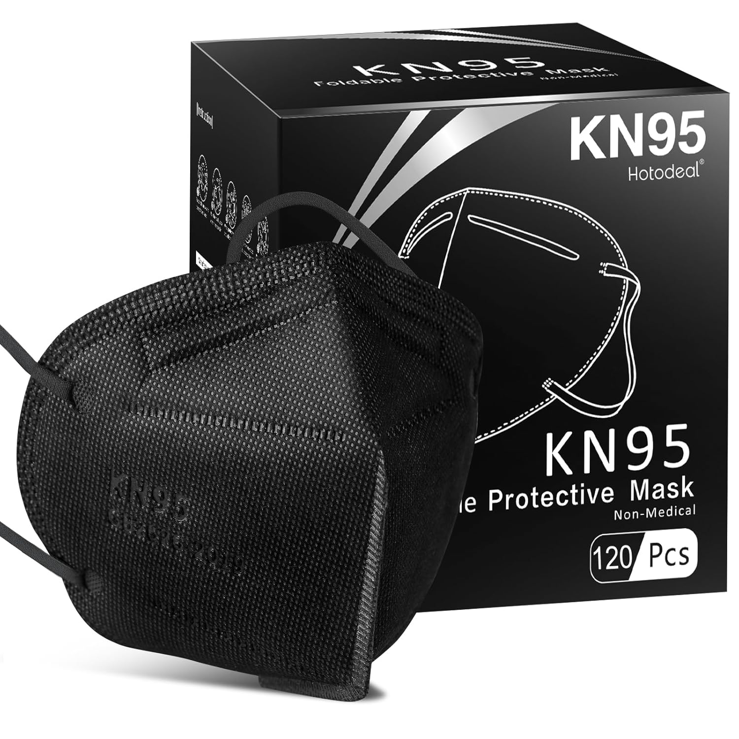 Hotodeal KN95 Face Mask 120 PCs for Essential Workers and More