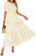 Womens Floral Midi Sundress - Smocked A-Line Midi Dress