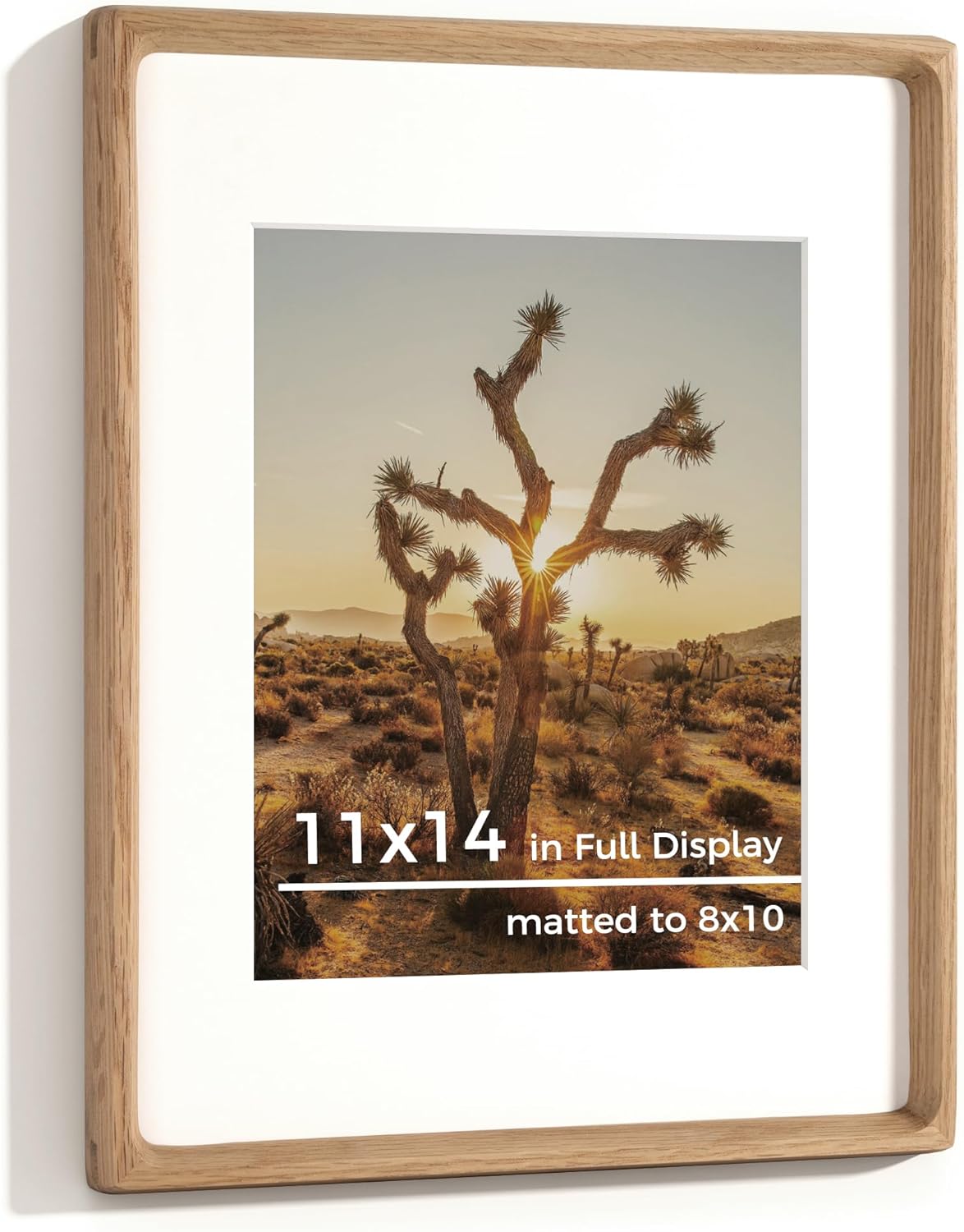 RICHFOCUS 11x14 Picture Frame - Handcrafted Natural Oak Frame