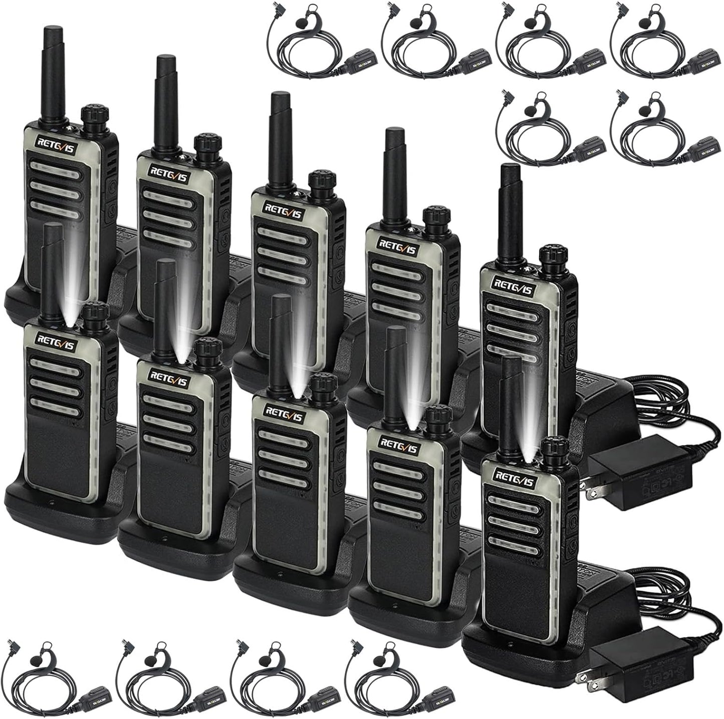 Retevis RB66 Fast Charging Walkie Talkies for Adults - 10 Pack