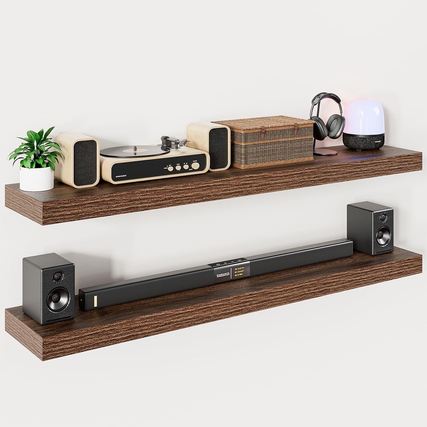 Heimlove 55 Inch Long Floating Shelves for Wall - Set of 2