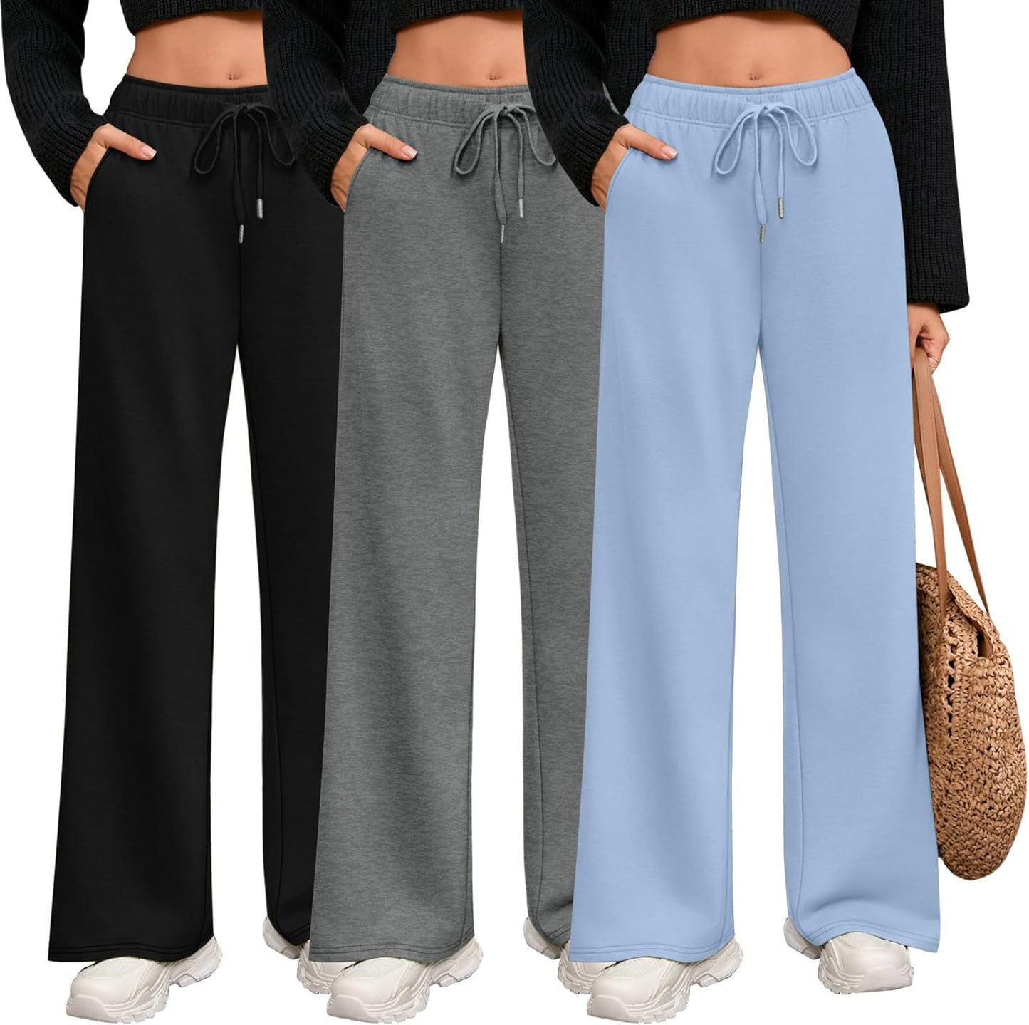 Riyiper Women Wide Leg Sweatpants with Pockets for Comfort