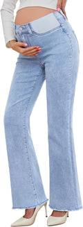 Maternity Flare Jeans Mid-Rise Stretchy Bell Bootcut - Comfortable Fit