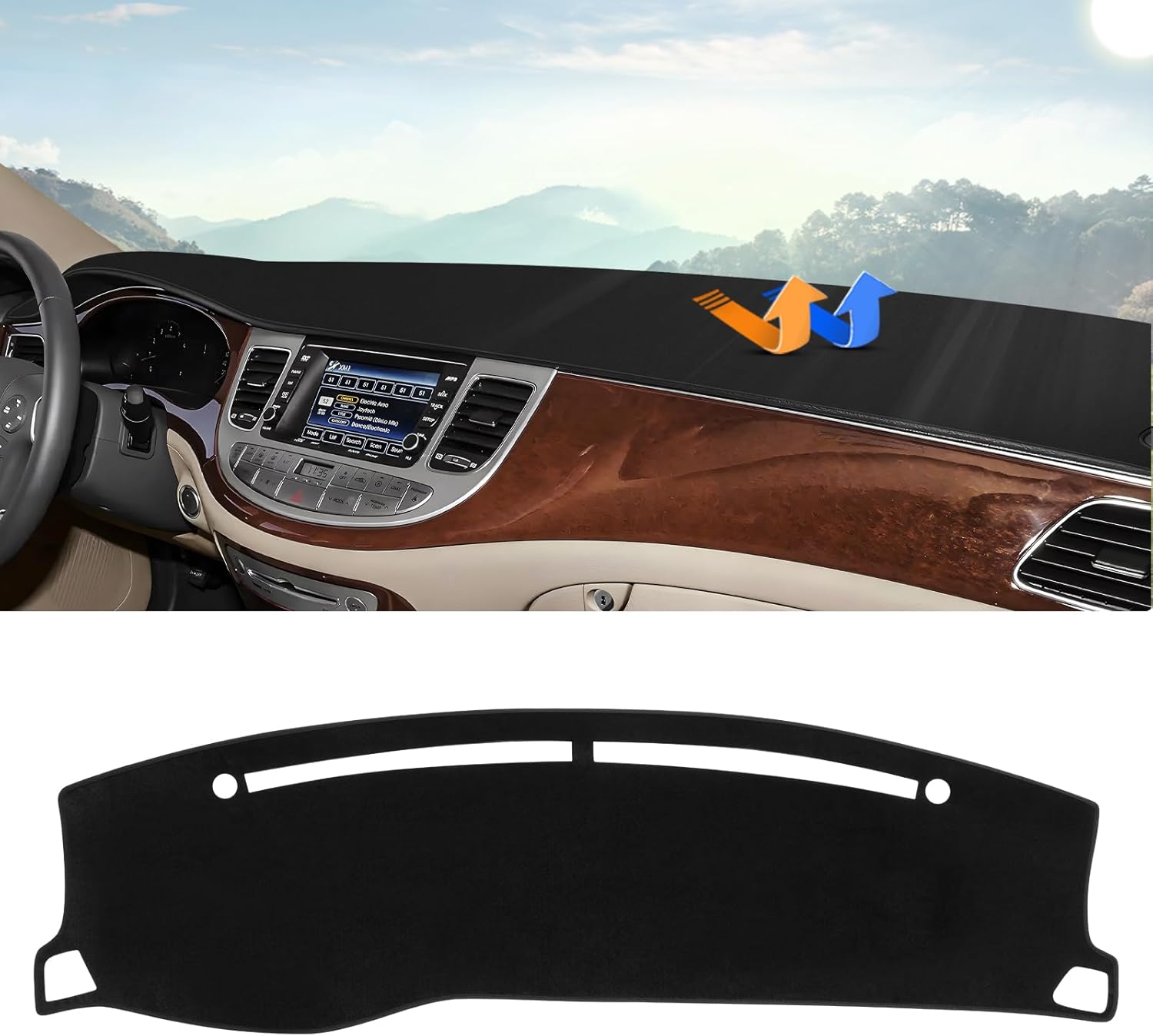 Custom Fit Dashboard Cover Mat for Hyundai Genesis Sedan 2008-2014
