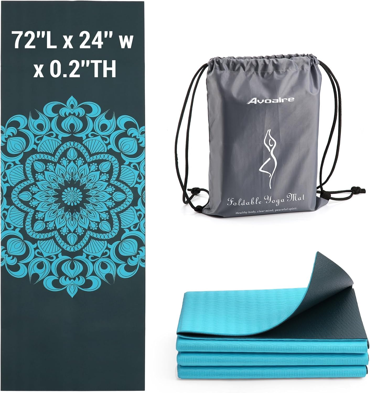 Avoalre Foldable Yoga Mat | Non-Slip & Eco-Friendly | Thick Pilates Mat