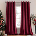 MIULEE Burgundy Velvet Blackout Curtains 52 x 84 in - Luxury Light